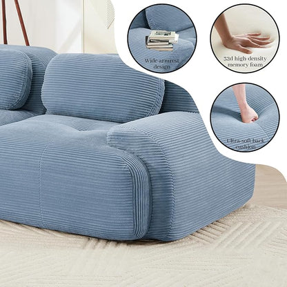 Boneless Sectional Couch, No Assembly Required, 81.8” U Shaped Modular Cloud - Image 7