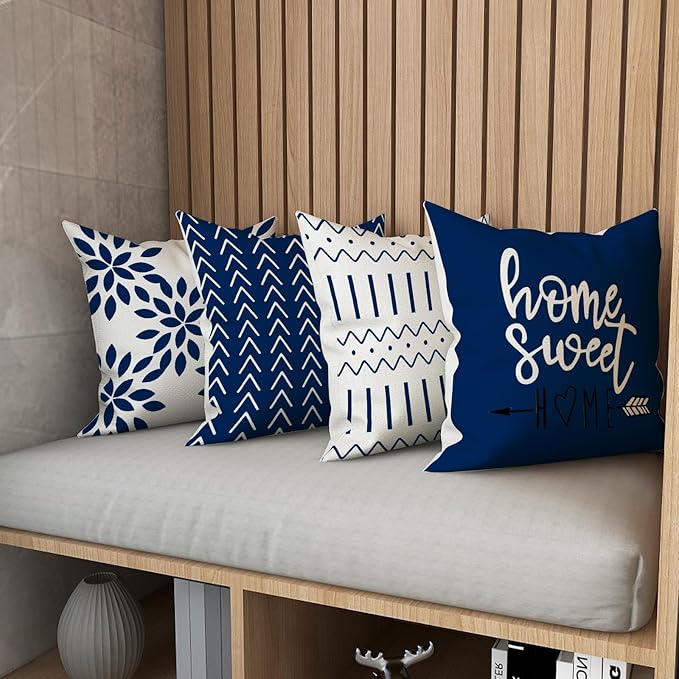 YCOLL Pillow Covers 22x22 Set of 4, Modern Sofa Throw Pillow Cover, Decorative - Image 5