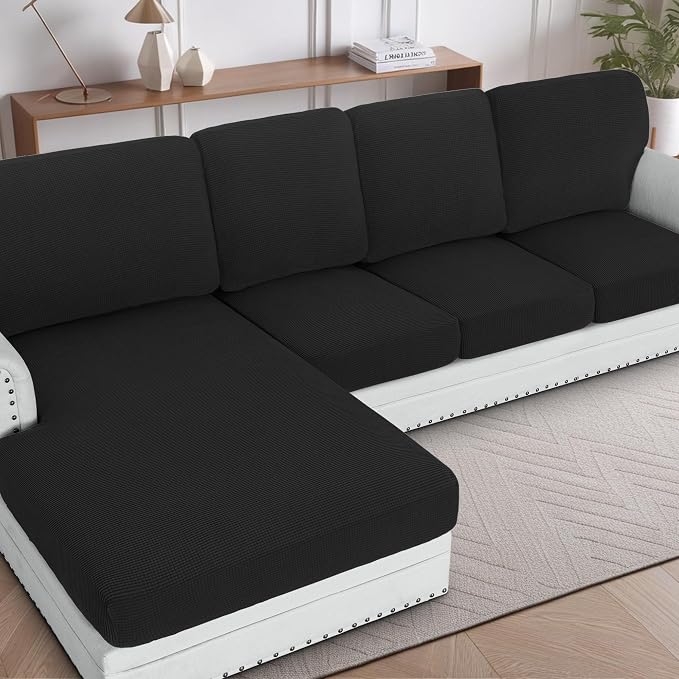 H.VERSAILTEX Sectional Couch Covers 4 Pieces Sofa Seat Cushion Covers L Shape by HVERSAILTEX
