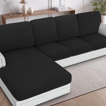 H.VERSAILTEX Sectional Couch Covers 4 Pieces Sofa Seat Cushion Covers L Shape by HVERSAILTEX