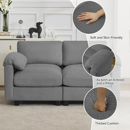 61'' Modular Loveseat Sofa, Extra Deep Seat Cloud Couch - Image 3