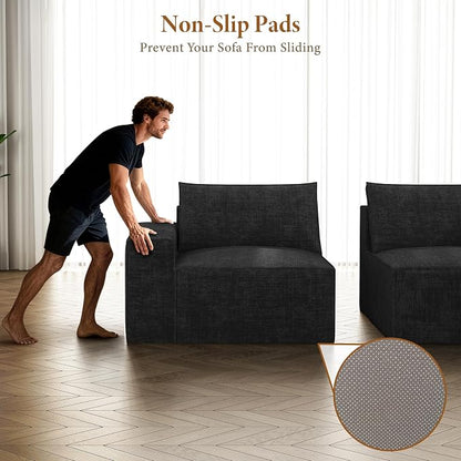 Vesgantti 114" Modular Sectional Boneless Couch, Modern 3 Seater Sofa - Image 7