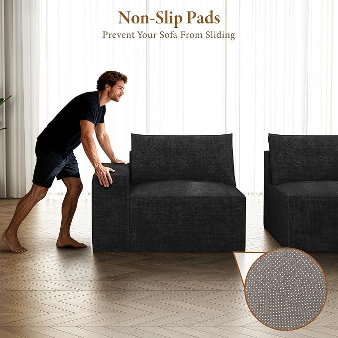 Vesgantti 114" Modular Boneless Couch, Modern 4 Sester Sectional Sofa - Image 5