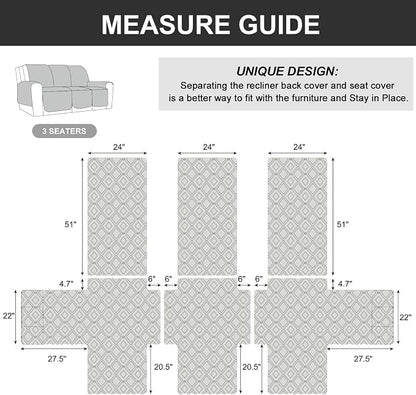 Genina Waterproof Couch Cover for Reclining Couch 3 Seater Non-Slip, Washable - Image 5