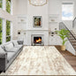 9x12 Area Rugs for Living Room: Washable Abstract Beige Grey Badroom Carpet | by GENTDRIZZ