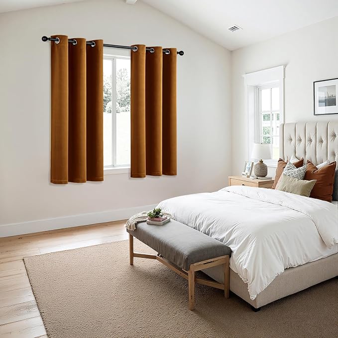 MIULEE Blackout Curtains for Bedroom 2 Panels 40 x 63 Inch Long Gold Brown | - Image 6