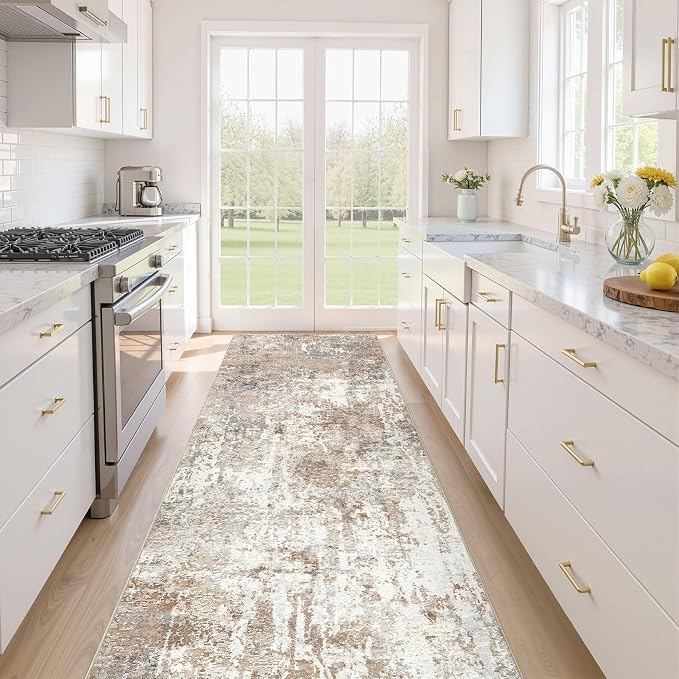 LOONGRUG Runner Rug 2x10 Washable Non-Slip Kitchen Neutral Modern Rug | by LOONGRUG