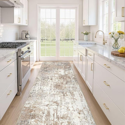 LOONGRUG Runner Rug 2x6 Washable Non-Slip Kitchen Neutral Modern Rug | Abstract by LOONGRUG