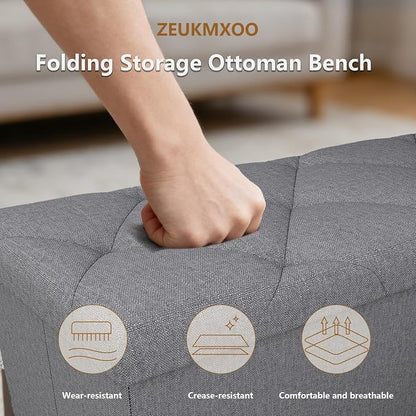 43W Folding Ottoman with Storage Bench, 30W Storage Ottoman Bench, 15W Inches - Image 5