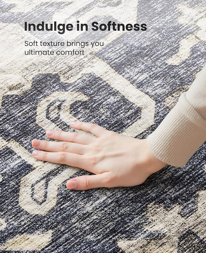 AMADA HOMEFURNISHING 9x12 Washable Area Rug, Low-Profile Large Area Rug - Image 6
