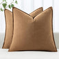 MIULEE Decorative Linen Euro Sham Pillow Covers 22x22 Inch Brown | Boho by MIULEE