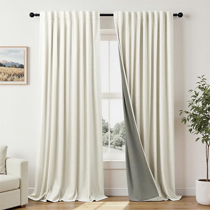 Extra Wide 70 Inch Blackout Curtains & Drapes 108 Inch Long 2 Panel by Pitalk