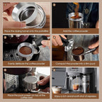 58mm Espresso Accessories Kit, Spring Loaded Calibrated Tamper, WDT Tool and Dosing Funnel Set Fits Espresso Coffee Machines and 58 mm Portafilters