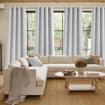 NICETOWN Room Darkening Greyish White Curtains 84 inches Long - Image 4
