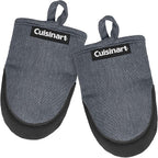 Cuisinart Mini Oven Mitts – 5.5” x 7” Heat-Resistant Kitchen Mitts for Oven with Non-Slip Neoprene Palm, Cotton Filling, and Fabric Loop – Durable Oven Mitt Set for Cooking & Baking (Charcoal)