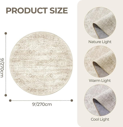 9ft Round Rug, Large Circle Rug - Image 2