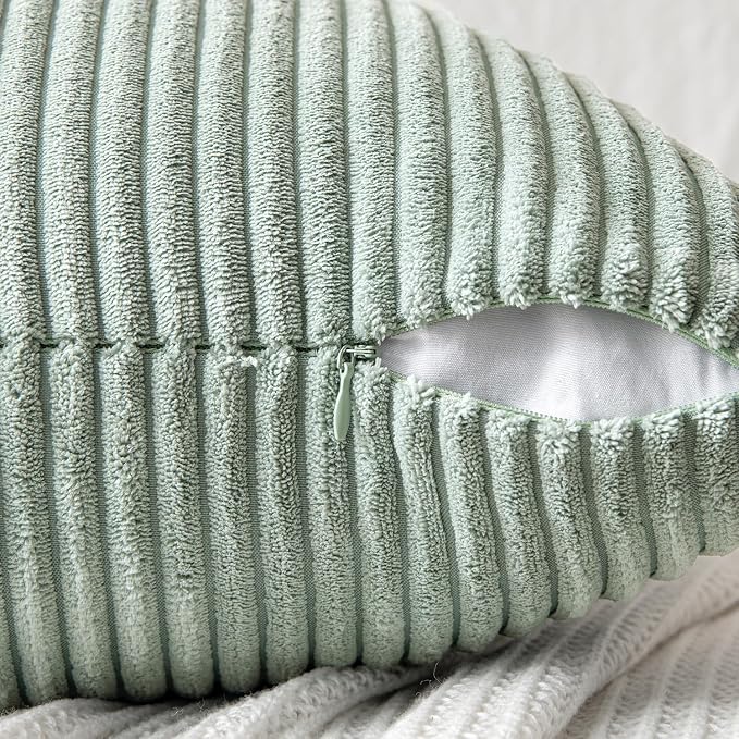 MIULEE Greyish Green Decorative Throw Pillow Covers 16x16 Inch - Image 3