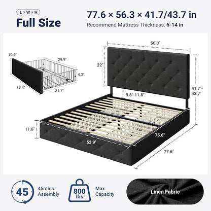 Allewie Upholstered Full Size Platform Bed Frame - Image 2