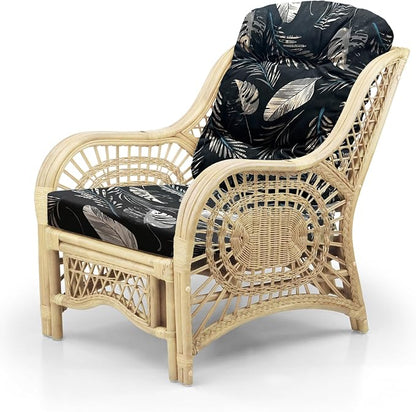 Malibu Lounge Living Accent Armchair Natural Rattan Wicker Handmade Design - Image 4