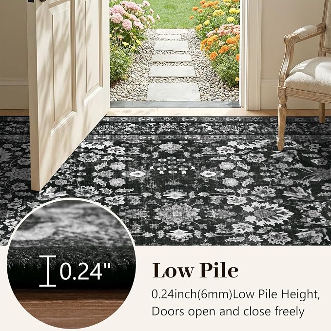 4x6 Ft Area Rugs for Living Room, Soft Non-Slip Machine Washable Rug, Vintage - Image 7