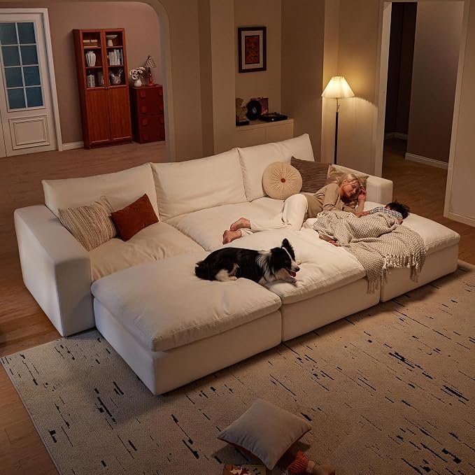 Cloud Couch Sectional 113.2'' Oversized Modular Deep Seat Sofa L Shaped Comfy - Image 9
