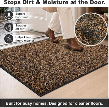 Super Absorbent Front Door Mat, 29.5" x 17", Non-Slip Washable Indoor Doormats - Image 4
