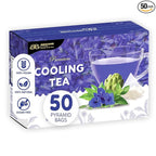 Indochine Blends, 50 Tea Bags, Hibiscus Tea Bags for High Blood Pressure, Herbal Tea Bags, Caffeine-Free, No Sugar, Vegan, Supports Heart Health and Relaxation, Loose Hibiscus Flowers, All Natural Hibiscus Flowers Ingredients (50 Pyramid Bags, Cooling ...