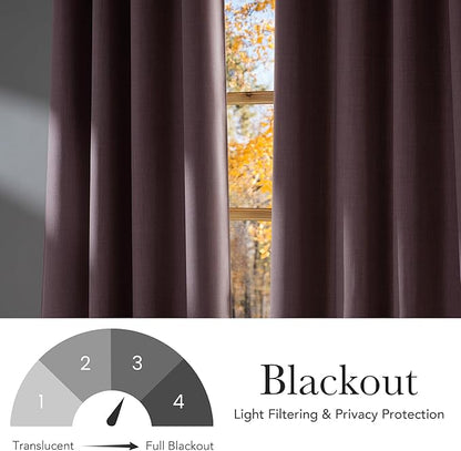 NICETOWN Short Faux Linen Pink Blackout Curtains 63 inches Long - Image 6