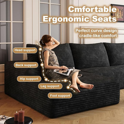 136" Sectional Couches for Living Room Cloud Couch Sofa - Image 5