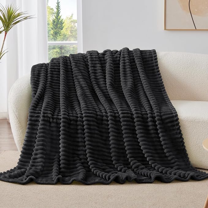 BEDELITE Ribbed Fleece Throw Blanket - Image 7