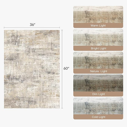 3x5 Area Rug for Entryway, Abstract Carpet for Bathroom Bedroom Tool Room - Image 2