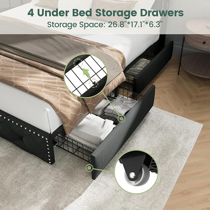 LARMACE Queen Size Bed Frame - Image 7