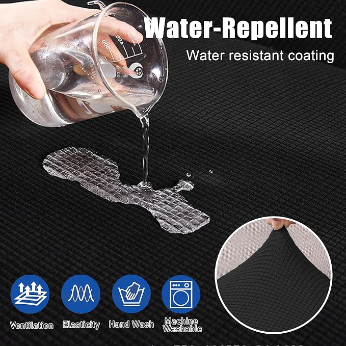 Water Repellent L Shaped Couch Covers, 4 Pieces Sofa Seat Cushion Slipcovers - Image 2