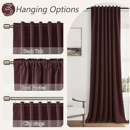 100% Blackout Curtains 84 Inch Length 2 Panels Set - Image 4