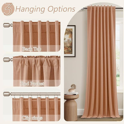 100% Blackout Curtains 90 Inch Length 2 Panels Set - Image 6