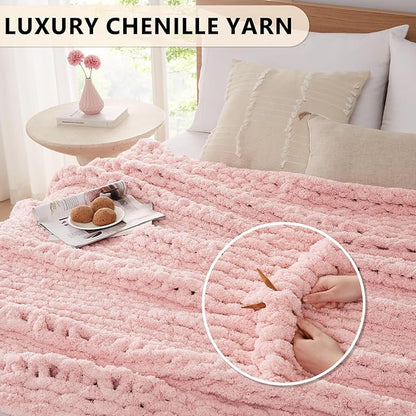 L'AGRATY Chunky Knit Throw Blanket - Image 3