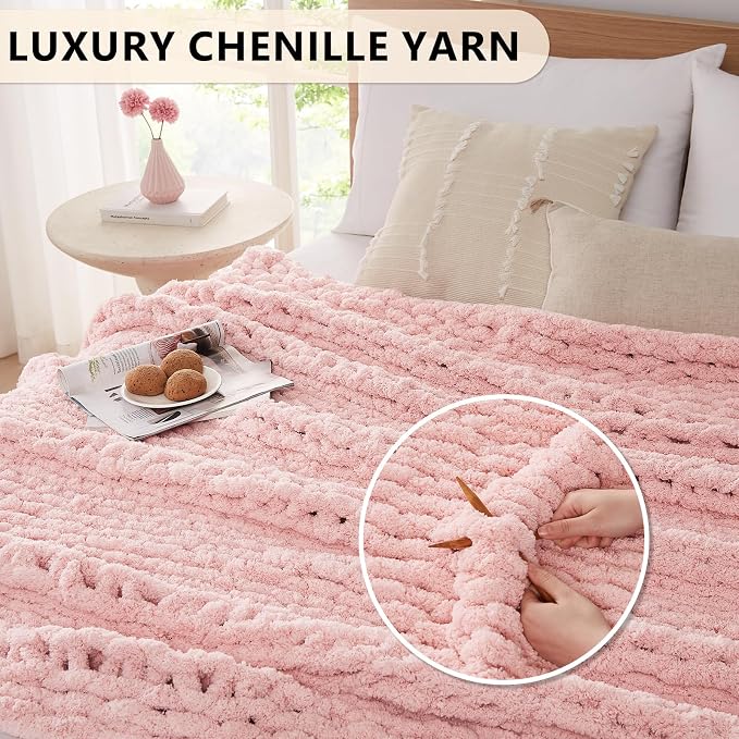 L'AGRATY Chunky Knit Throw Blanket - Image 5