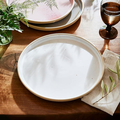 Portmeirion Minerals 10.5" Dinner Plate, Moonstone - Contemporary Stoneware Platter, Durable & Stylish for Dining, Microwave & Dishwasher Safe - Ideal for Kitchen Entertainment, Made in Portugal