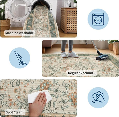 GarveeHome 5x7 Area Rug Sage Green Washable Rugs - Image 7