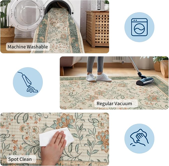 GarveeHome Small Sage Green Entryway Rug, 2x3 Washable Front Door Rug Indoor - Image 7