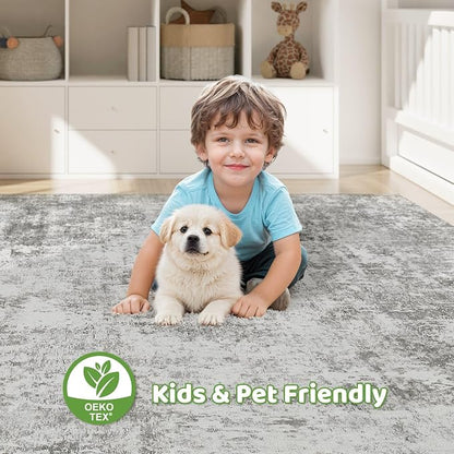 LOONGRUG 9x12 Area Rug Washable Large Neutral Modern Living Room Rugs | - Image 7