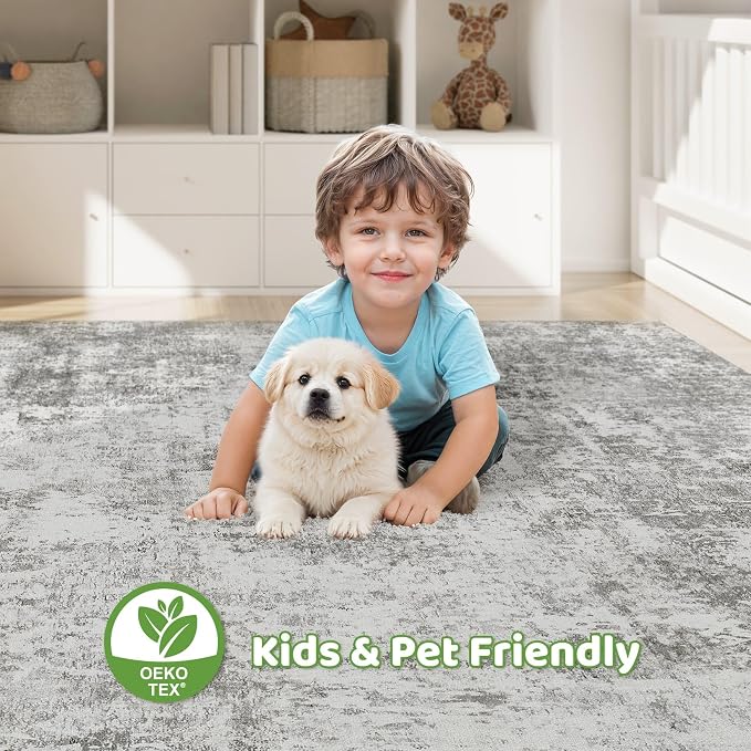 LOONGRUG 8x10 Area Rugs Washable Large Neutral Modern Living Room Rug | - Image 7