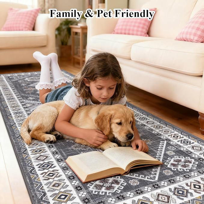 HEBE Boho Kitchen Mats for Floor 24''x120'', Non Slip Washable Runner Rug | - Image 4