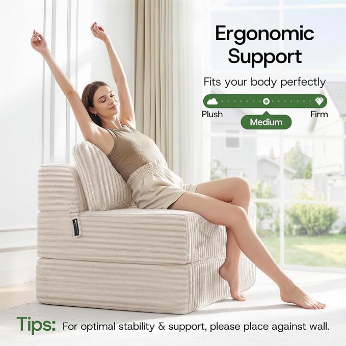 Convertible 4-in-1 Folding Sofa Bed Boneless Sleeper Chair Couch Foldable - Image 7