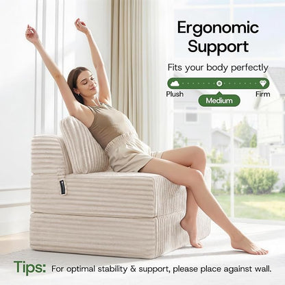 Convertible 4-in-1 Folding Sofa Bed Boneless Sleeper Chair Couch Foldable - Image 7