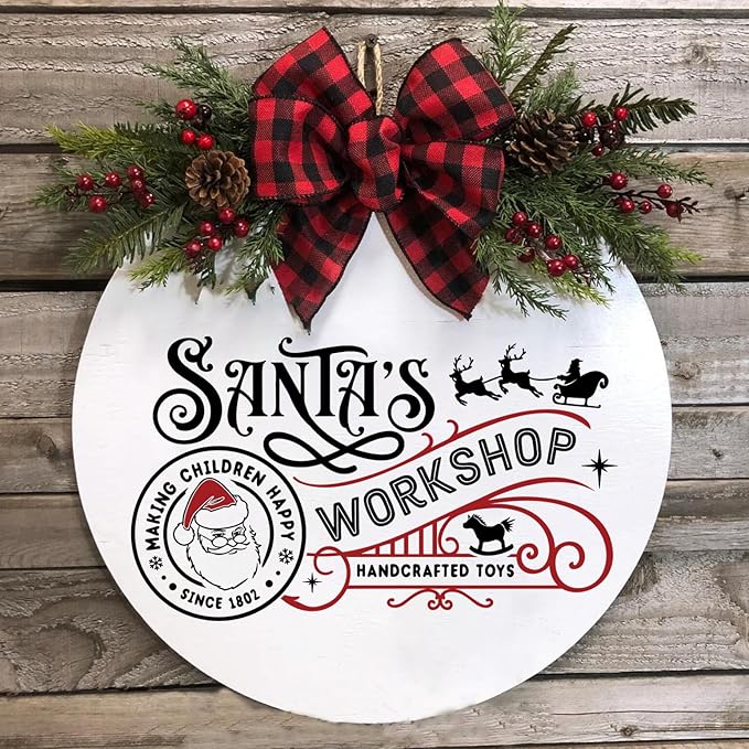 Christmas Stencils for Painting A4 Christmas Stencils for Crafts Reusable Holiday Drawing Templates for Wood Fabrics Door Mat Porch Hanger Winter Decor(XMS Stencil A402/10P)
