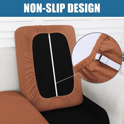 Smiry Waterproof Couch Cushion Covers, Stretch Jacquard Sectional Couch Covers - Image 3
