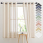 NICETOWN Natural Open Linen Weave Flax Sheer Window Curtains, Ring Top Semi by NICETOWN