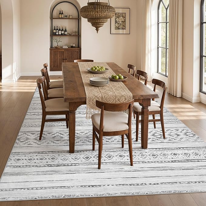 cotiled Boho 5x8 Area Rugs for Living Room: Soft Moroccan Washable Rug | Solve - Image 6