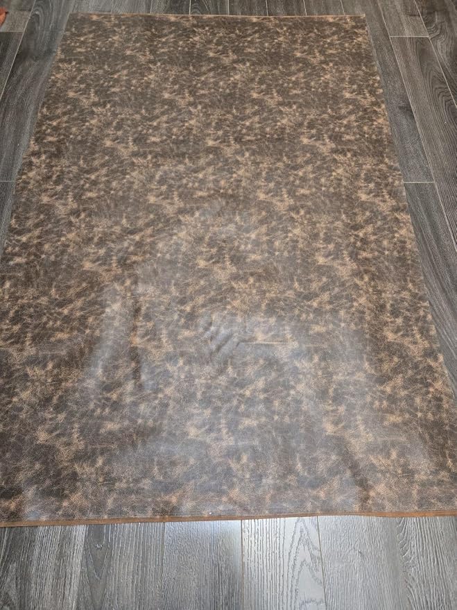 Brown Vintage Distressed Soft Faux Leather Fabric PU Peta Approved Vegan - Image 5